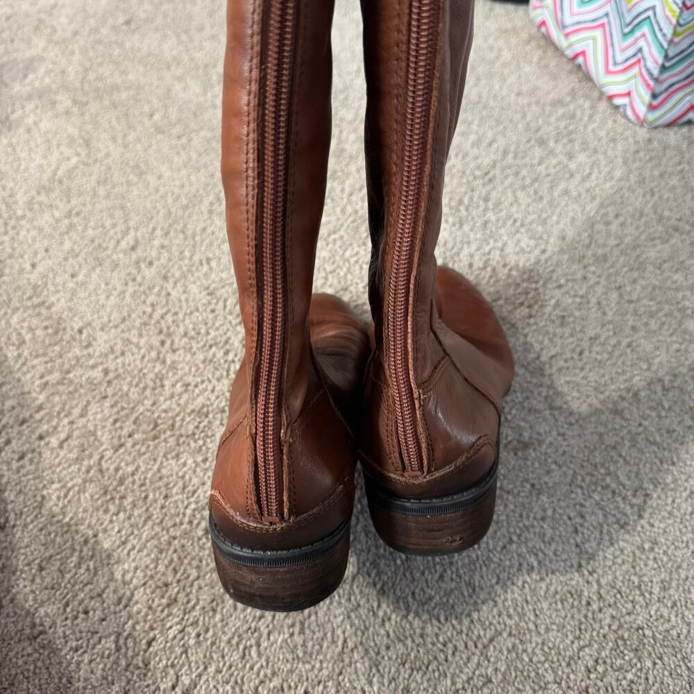 Sam Edelman Penny Tall Brown Leather Riding Boots Short Heel Women's Size 8.5 - Picture 7 of 16